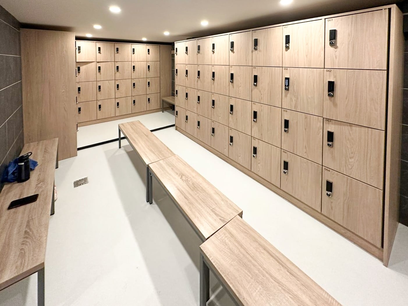 Secure digital lockers for gym members in leisure facility