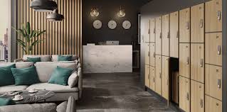 Hotel locker wall