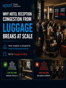 Hotel luggage storage guide for reducing reception queues and improving guest experience.