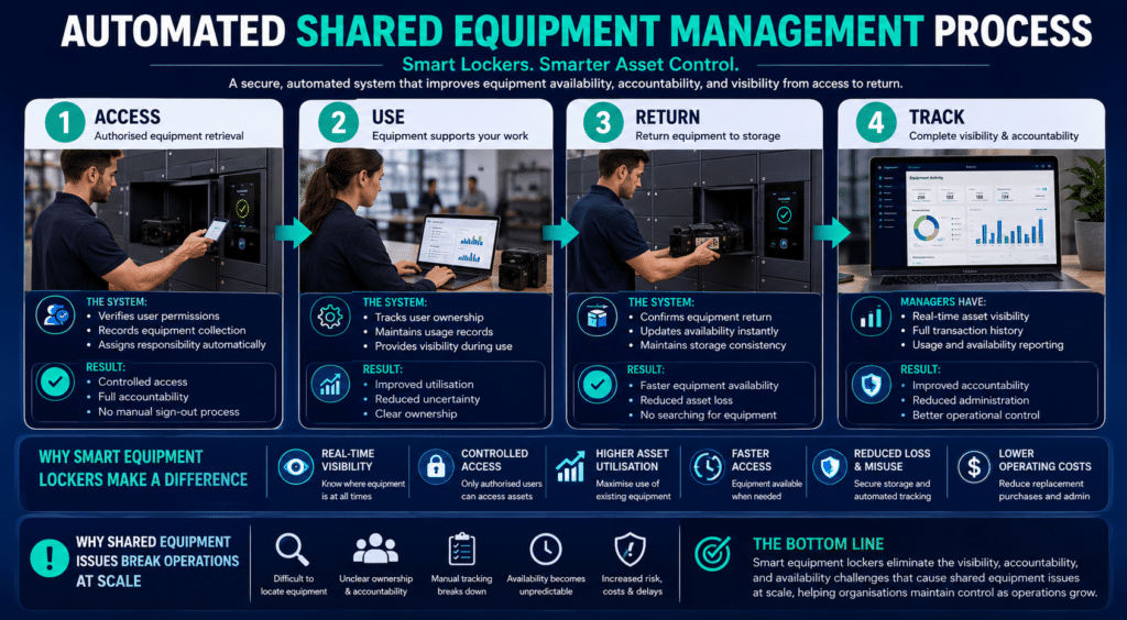 How Smart Lockers Solve Shared Equipment Issues at Scale Through Automated Access and Tracking