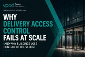 Guide showing why delivery access control fails at scale and how smart lockers improve security, tracking, and delivery accountability in buildings