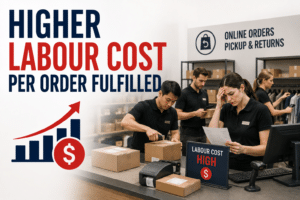 Higher labour cost per order fulfilled