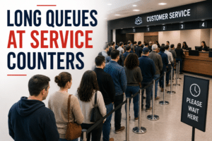 Long Queues at counters