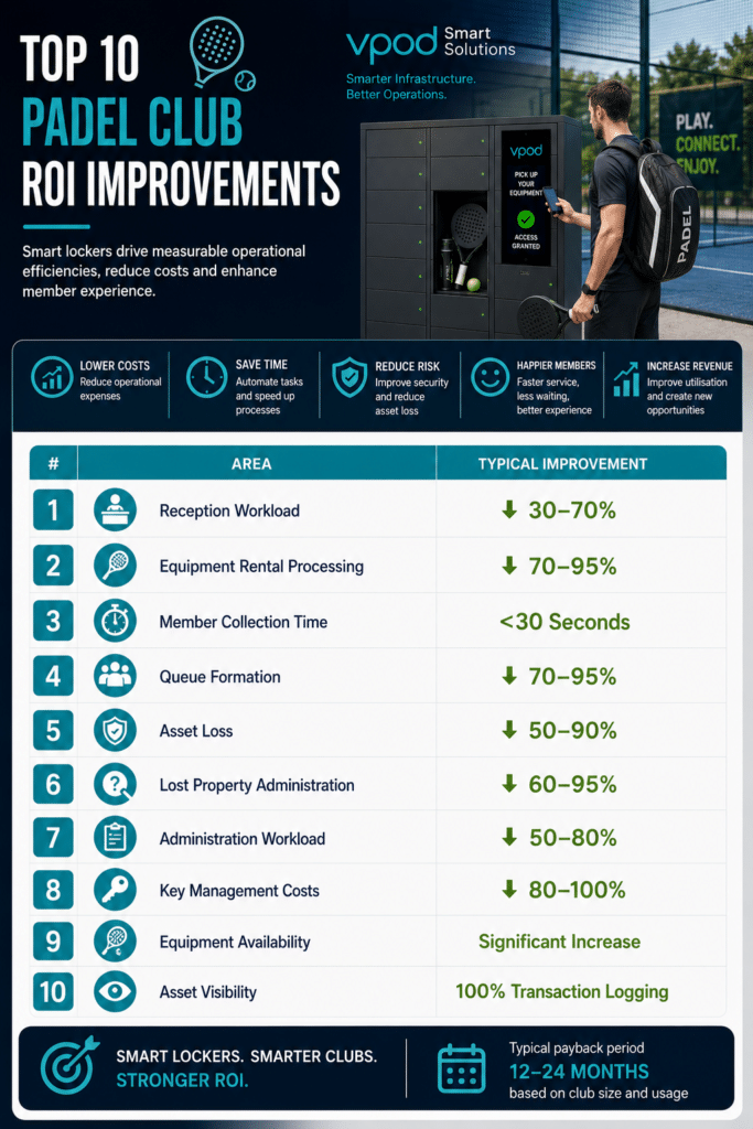 Padel Club Top 10 ROI Improvements Smart Lockers