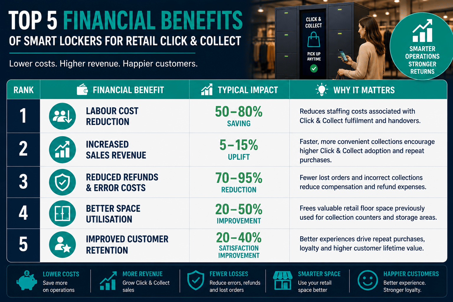 Top 5 Financial Benefits of Click N Collect Lockers