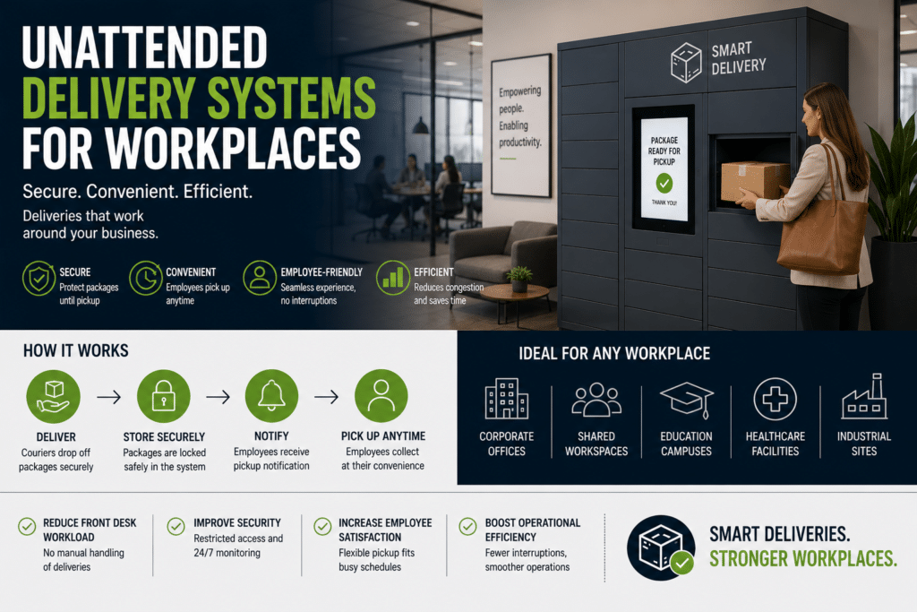 Unattended workplace delivery lockers