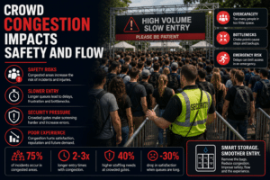 Venue Crowd congestion Impacts safety and flow
