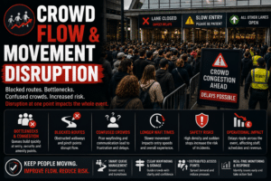crowd flow and movement disruption events