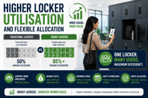 higher locker utilisation in the workplace