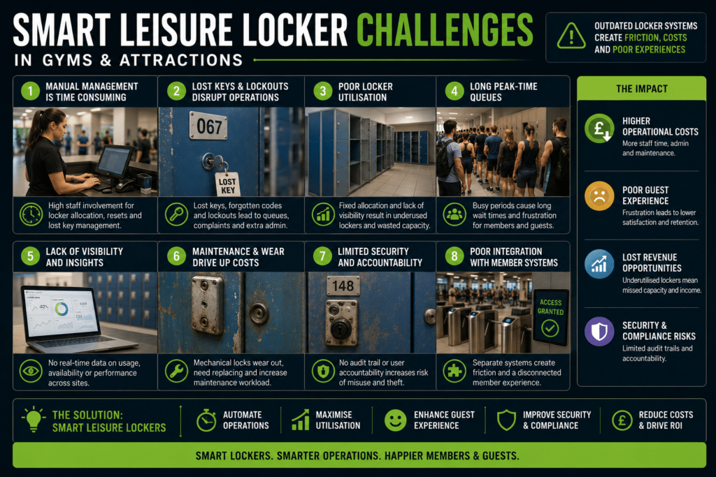 smart leisure locker challenges in gyms and attractions
