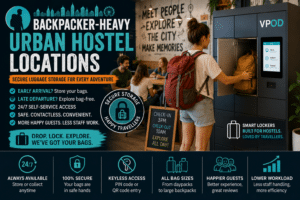 Back packer heavy urban travel hostels