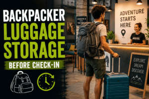 Backpacker luggage storage