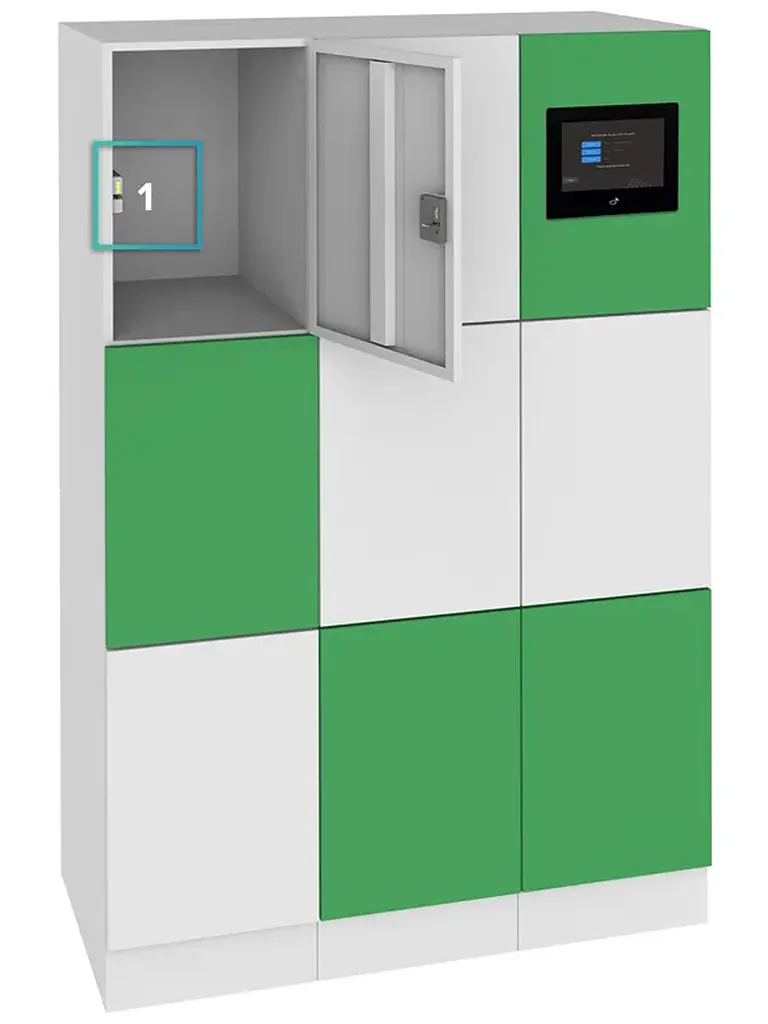 Vflex smart locker hardware with integrated electronic locking
