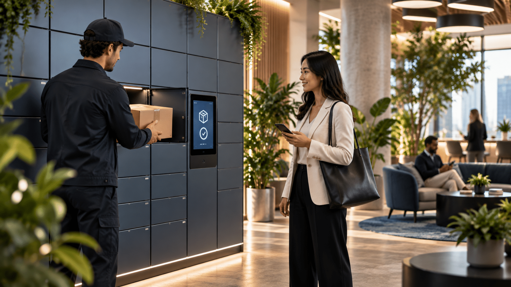 Asset and parcel handover through lockers