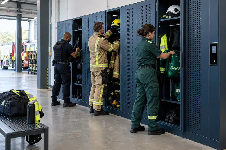Equipment lockers for emergency services