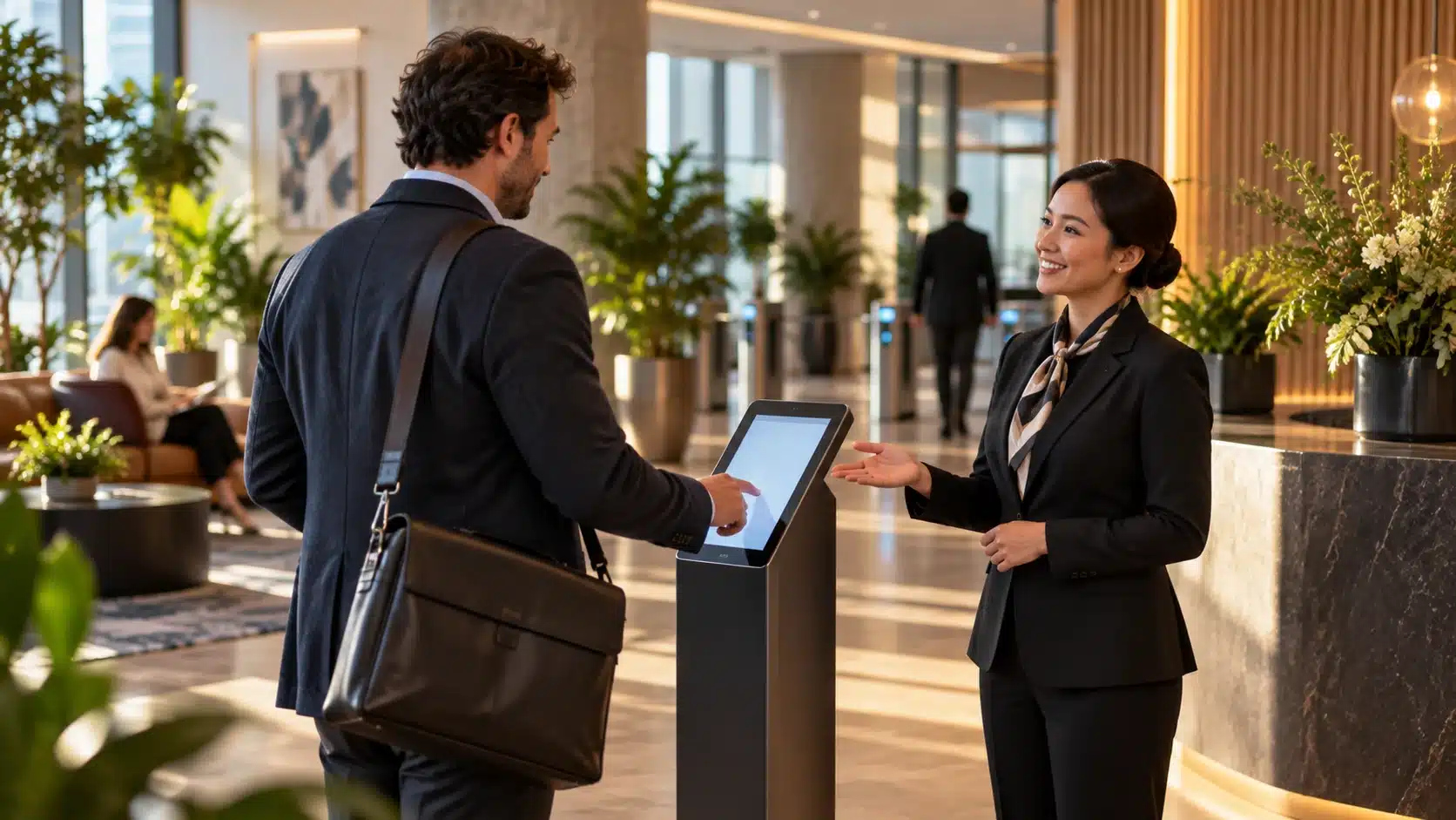 Welcoming workplace reception experience