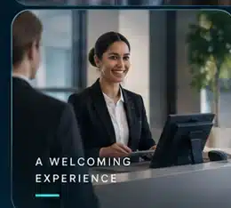 Welcoming workplace reception experience