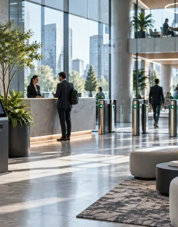 Reception and workplace service environment