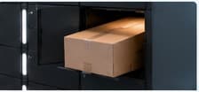Parcel stored in a smart workplace locker