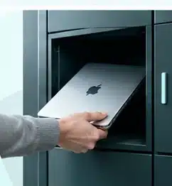 Controlled asset handover using a Vpod locker