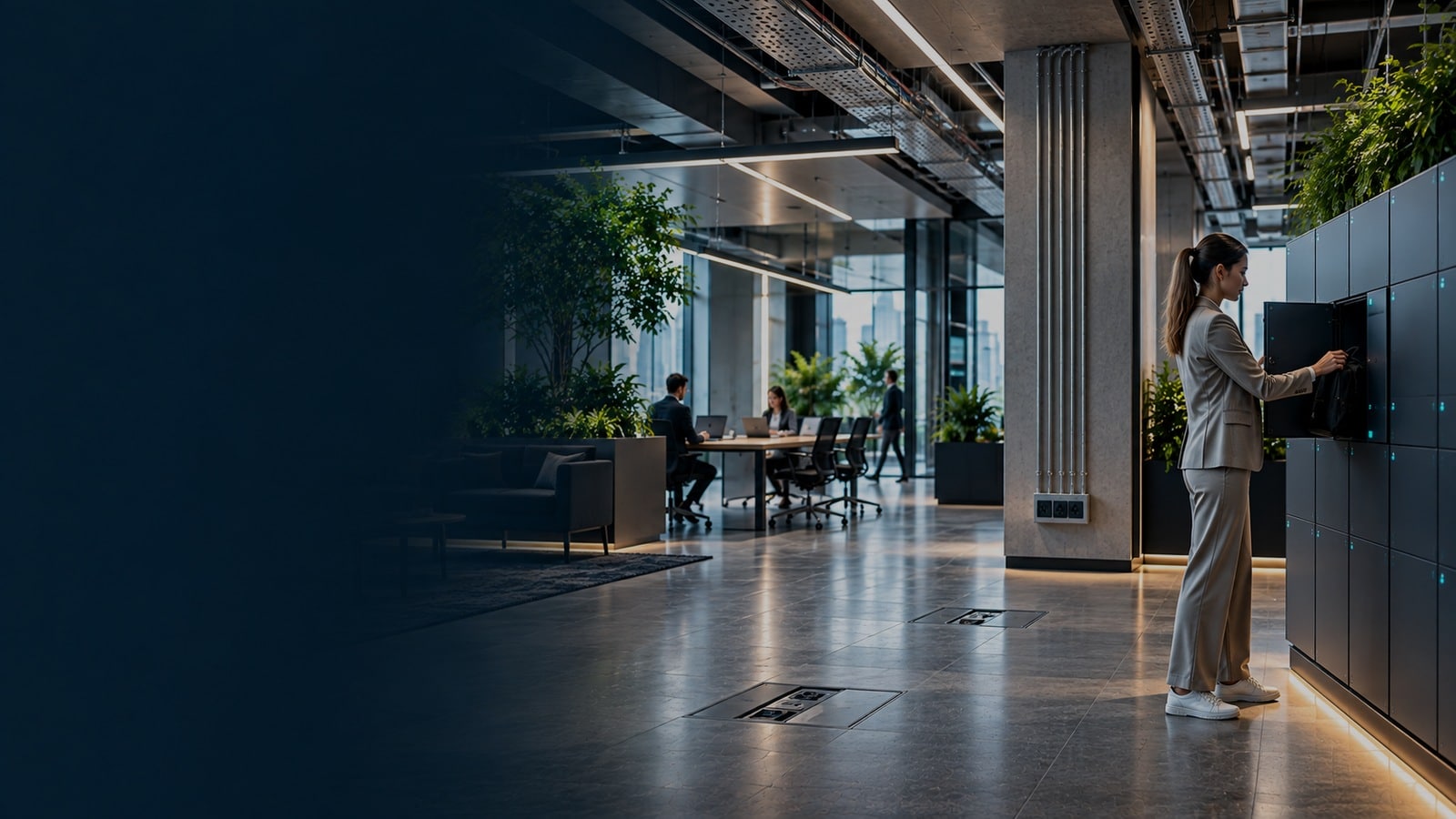 Vpod smart lockers in a connected office