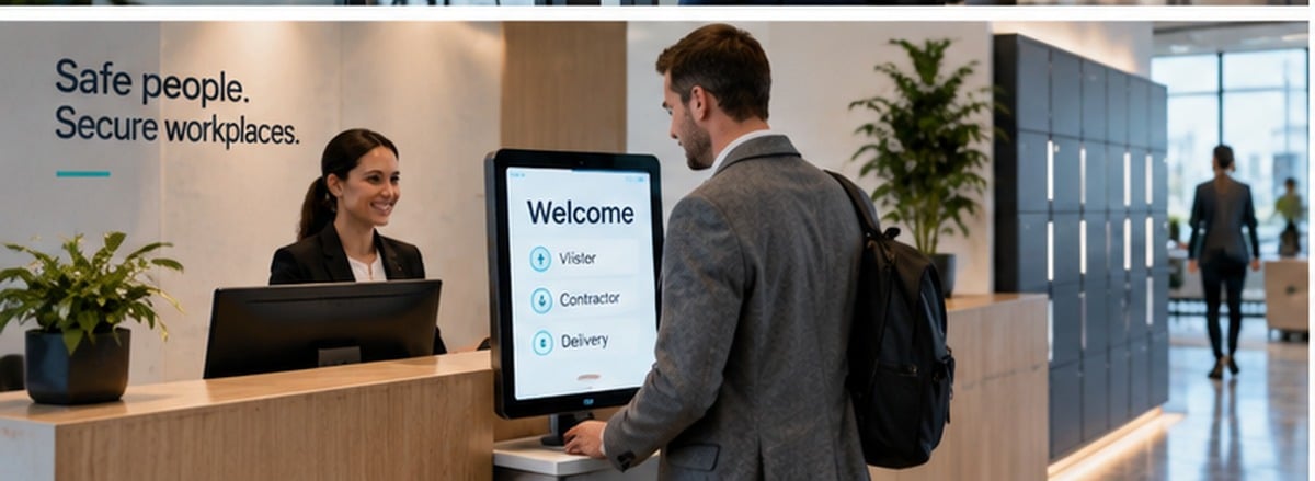 Visitor check-in and secure access workflow