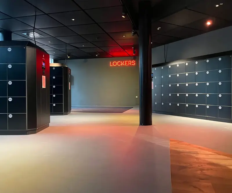 Vpod smart locker installation in a modern venue