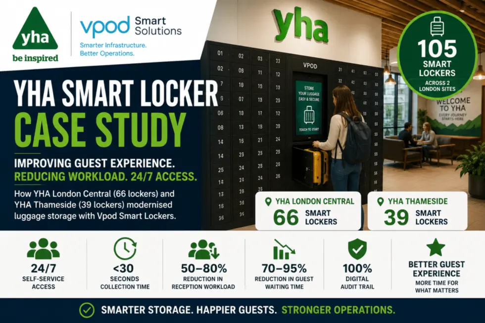 Complete YHA London hostel smart locker case-study artwork