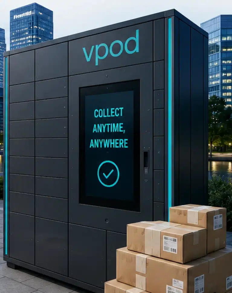 Illustrative image of the Canary Wharf skyline and Vpod lockers from the executive conclusion