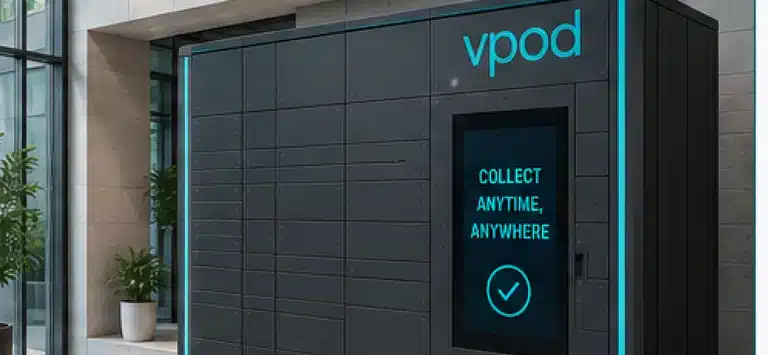 Illustrative Vpod smart locker installation from the Fulcrum and Vpod integration chapter